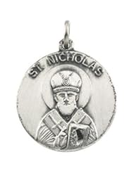 CleverEves 14K Yellow Gold 18.00 mm Saint Nicholas Medal