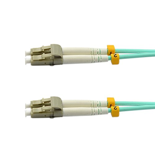 CableJoy LCLC-50125-OM4-DX-3MM-PVC-50M Duplex Multimode PVC Fiber Optic Cable, 50 m, Aqua