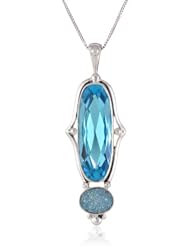 Sajen Sterling Silver Swarovski Element and Pariba Druzy Pendant Necklace, 20