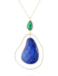 Marcia Moran "Mix" Double Cubic-Zirconia Organic Long Pendant Necklace, 28"