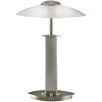Holtkoetter Halogen Table Lamp with Glass Shade, Satin Nickel with Satin White Glass