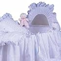 Little Angel Bassinet liner & hood - color white ribbon - Size 16x32