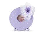 Mud Pie Baby Buds Dot Round Picture Frame, Purple