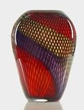 Glass Vase Beautiful & Colorful 100% Handblown Art X518 (A39-1)
