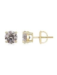 1.8 ct Solitaire Diamond Stud Earrings in Yellow Gold