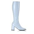 Womens GOGO Boots 3 Inch Sexy Stretch Patent Blue Go Go Boot Hippie Costume Boots