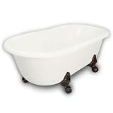 American Bath Factory B1-3700-BB-DM3-M2-15-OB Madeline Double Ended Clawfoot Bathtub in Bisque, Ball