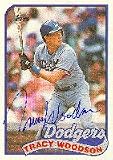 Tracy Woodson, Los Angeles Dodgers, 1989 Topps Autographed Card