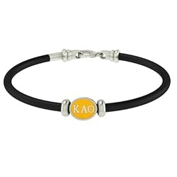 Kappa Alpha Theta Sorority Jewelry - Enamel Sterling Silver and Rubber Bracelet