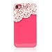 Leegoal Lace and Pearl Hot Pink Hard Case Cover and stylus for iPhone 4, 4G and 4S