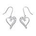 Rhodium Plated Graduated CZ Heart Earrings on title=