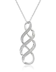 Sterling Silver Diamond Infinity Pendant Necklace (1/10 cttw, I-J Color, I3 Clarity), 18"