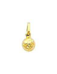 14K Yellow Gold Small Soccer Ball Charm Pendant
