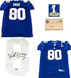 Victor Cruz Autographed New York Giants Authentic Blue Jersey