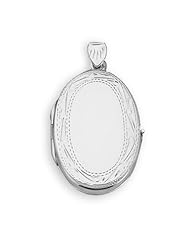 Genuine Elegante Locket. Flat Oval Etched Edge Locket. 100% Satisfaction Guaranteed.