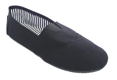 Where can I buy Women Canvas Slip on Flats Black With Black Sole 
