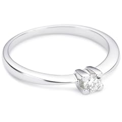 Bella Donna Damen-Ring 585 Wei�gold 1 Brillant 0.12 Carat Gr. 52 630215