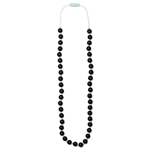 Mama & Little Lexi Silicone Baby Teething Necklace for Moms - Nursing Necklace in Black and White - Teething Beads and Baby Teething Toys