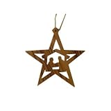 Olive Wood Bethlehem Star Nativity Manger
