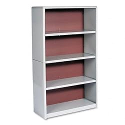 Safco 7172GR Value Mate Series Bookcase, 4 Shelves, 31-3/4w x 13-1/2d x 54h, Gray