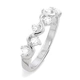 Sterling Silver Cubic Zirconia Engagement Ring - size 5