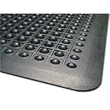 MILLENNIUM MAT COMPANY FlexStep Rubber Antifatigue Mat, Polypropylene, 24 x 36, Black