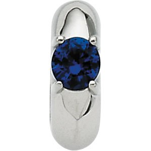 14k White Gold Baby Ring Pendant September – Size 6 – JewelryWeb