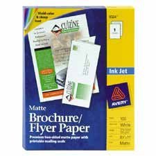 Avery 8324 Inkjet Matte Texture Brochure/Flyer Paper, White, 8-1/2x11, 100 Sheets per box