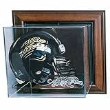 Wall Mountable Full Size Football Helmet Display Case with Engraved NFL Team Logo (Mahogany)