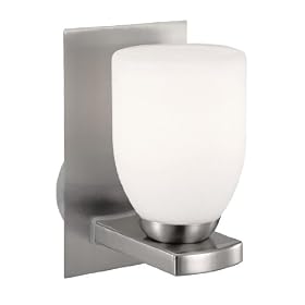 Eglo 88199A Palermo, Nickel Frosted Opal, 1-Light Wall Light Fixture by Eglo