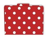 FILE FOLDERS RED & WHITE DOTS