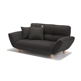 【クリックでお店のこの商品のページへ】カウチソファ IN 韻 A01(シャンブレー生地) ブラック A01-182BK