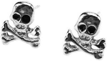 KT @The Pirate Skull Metal Stud Earrings