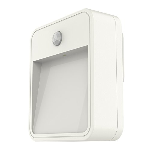 dodocool　 LEDナイトライト明暗&人感センサー　モーションセンサーLEDナイトライト 電池式壁掛けライト　ホワイト　自動点灯 消灯 省エネ エコ 屋内 玄関　ガレージ、クローゼット　廊下用 (1-Pack)