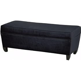 Soho 48w Tapered Storage Ottoman, 48W, BLACK