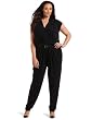 Ak Anne Klein Womens Plus-Size Cap Sleeve V-Neck Jumpsuit