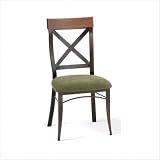 America Kyle Upholstered Dining Chair Metal Finish: Azul, Seat Type: Toffee