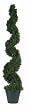 TWO 4 ft Outdoor Cedar Spiral Silk Topiary Tree