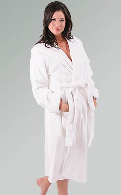 Women's Terry Cotton Hooded Bathrobe, Full Cut 18 oz Bath Robe