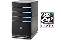 HP MediaSmart Server EX470- AMD 1.8GHz 64-bit Sempron , 512 mb ram, 500 gb sata hd, 10/100/1000 (Gigabit) RJ-45 Ethernet, Internal Universal Power Supply, Windows Home Server
