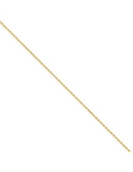 14K Yellow Gold 1.0mm Diamond Cut Wheat Chain Necklace