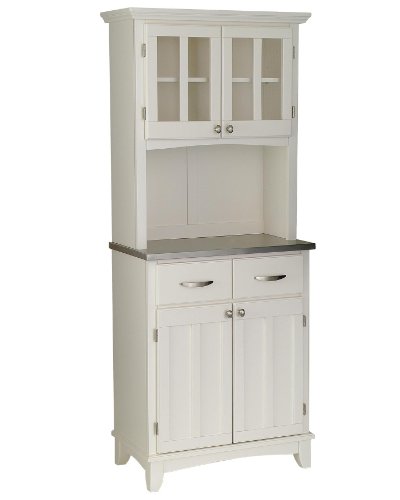 Home Styles Steel Top Buffet server and 2-Door Panel Hutch in White