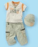 Guess - Guess? Baby Boy 3 Piece Safari Pant Set