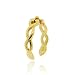18K Gold over Sterling Silver Braided Daisy Flower Toe Ring image 1
