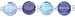 Blue Moon Machine Cut Coin Strung Glass Beads - 14 Inch Strand/Blue
