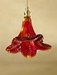 Flame Red Lily Hand-blown Glass Fan Pull