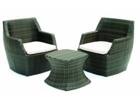 Whitestores - Square Stacking Bistro Set - Chocolate Rattan top Bistro sets Whitestores - Square Stacking Bistro Set - Chocolate Rattan picture