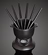 Staub Chocolate & Cheese Petite Fondue .75 Quart Black Matte