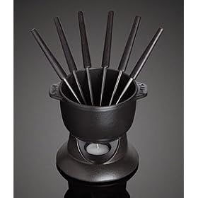 Staub Chocolate & Cheese Petite Fondue .75 Quart Black Matte