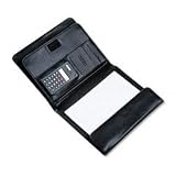 Koskin Leather-Look Holder/Organizer with Calculator, & Letter Size Pad, Black (BND712212BLK)